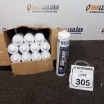 12 CARTUCHOS DE ADESIVO SILICONE ACÉTICA DE 280G CADA NA COR PRETA. (NO ESTADO) ATENÇÃO! FAZER A VISITAÇÃO ANTES DE ARREMATAR, NÃO SABEMOS SE FUNCIONA, LEILÃO NÃO TEM GARANTIA E NEM DEVOLUÇÃO, SUJEITO A POSSÍVEIS AVARIAS VISÍVEIS/OCULTAS E/OU AUSÊNCIA DE COMPONENTES.