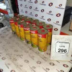 12 LATAS DE REMOVEDORES DE TINTAS E TEXTURAS DE 900ML CADA. (NO ESTADO) ATENÇÃO! FAZER A VISITAÇÃO ANTES DE ARREMATAR, NÃO SABEMOS SE FUNCIONA, LEILÃO NÃO TEM GARANTIA E NEM DEVOLUÇÃO, SUJEITO A POSSÍVEIS AVARIAS VISÍVEIS/OCULTAS E/OU AUSÊNCIA DE COMPONENTES.