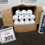 12 CARTUCHOS DE ADESIVO SILICONE ACÉTICA DE 280G CADA NA COR PRETA. (NO ESTADO) ATENÇÃO! FAZER A VISITAÇÃO ANTES DE ARREMATAR, NÃO SABEMOS SE FUNCIONA, LEILÃO NÃO TEM GARANTIA E NEM DEVOLUÇÃO, SUJEITO A POSSÍVEIS AVARIAS VISÍVEIS/OCULTAS E/OU AUSÊNCIA DE COMPONENTES.