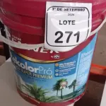 01 BALDE DE TINTA DE ACRÍLICA SUPER PREMIUM 16L NA COR BASE MÉDIA SEMIBRILHO MARCA RENNER.  (NO ESTADO) ATENÇÃO! FAZER A VISITAÇÃO ANTES DE ARREMATAR, NÃO SABEMOS SE FUNCIONA, LEILÃO NÃO TEM GARANTIA E NEM DEVOLUÇÃO, SUJEITO A POSSÍVEIS AVARIAS VISÍVEIS/OCULTAS E/OU AUSÊNCIA DE COMPONENTES.