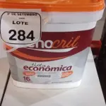 01 BALDE DE TINTA ECONÔMICA DE 16L NA COR BRANCO NEVE MARCA RENOCRIL. (NO ESTADO) ATENÇÃO! FAZER A VISITAÇÃO ANTES DE ARREMATAR, NÃO SABEMOS SE FUNCIONA, LEILÃO NÃO TEM GARANTIA E NEM DEVOLUÇÃO, SUJEITO A POSSÍVEIS AVARIAS VISÍVEIS/OCULTAS E/OU AUSÊNCIA DE COMPONENTES.