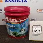 01 BALDE DE TINTA DE ACRÍLICA SUPER PREMIUM 16L NA COR BASE MÉDIA SEMIBRILHO MARCA RENNER.  (NO ESTADO) ATENÇÃO! FAZER A VISITAÇÃO ANTES DE ARREMATAR, NÃO SABEMOS SE FUNCIONA, LEILÃO NÃO TEM GARANTIA E NEM DEVOLUÇÃO, SUJEITO A POSSÍVEIS AVARIAS VISÍVEIS/OCULTAS E/OU AUSÊNCIA DE COMPONENTES.