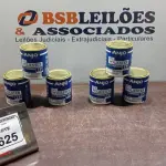 06 LATAS DE TINTA POLIÉSTER DE 900ML CADA MARCA ANJO TINTAS. (NO ESTADO) ATENÇÃO! FAZER A VISITAÇÃO ANTES DE ARREMATAR, NÃO SABEMOS SE FUNCIONA, LEILÃO NÃO TEM GARANTIA E NEM DEVOLUÇÃO, SUJEITO A POSSÍVEIS AVARIAS VISÍVEIS/OCULTAS E/OU AUSÊNCIA DE COMPONENTES.