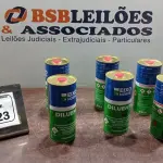 06 LATAS DE DILUENTE THINER 16 DE 900ML CADA MARCA EIXO NOBRE. (NO ESTADO) ATENÇÃO! FAZER A VISITAÇÃO ANTES DE ARREMATAR, NÃO SABEMOS SE FUNCIONA, LEILÃO NÃO TEM GARANTIA E NEM DEVOLUÇÃO, SUJEITO A POSSÍVEIS AVARIAS VISÍVEIS/OCULTAS E/OU AUSÊNCIA DE COMPONENTES.